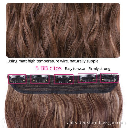 Synthetic Hair Extension Body Wave 5 Clips-in Hairpieces